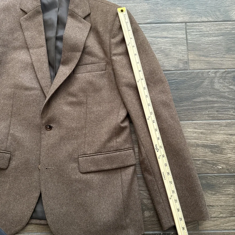 Wills Huckberry Stretch Wool Suit 40S Blazer 34x31 Pants Heather Brown 2 Piece